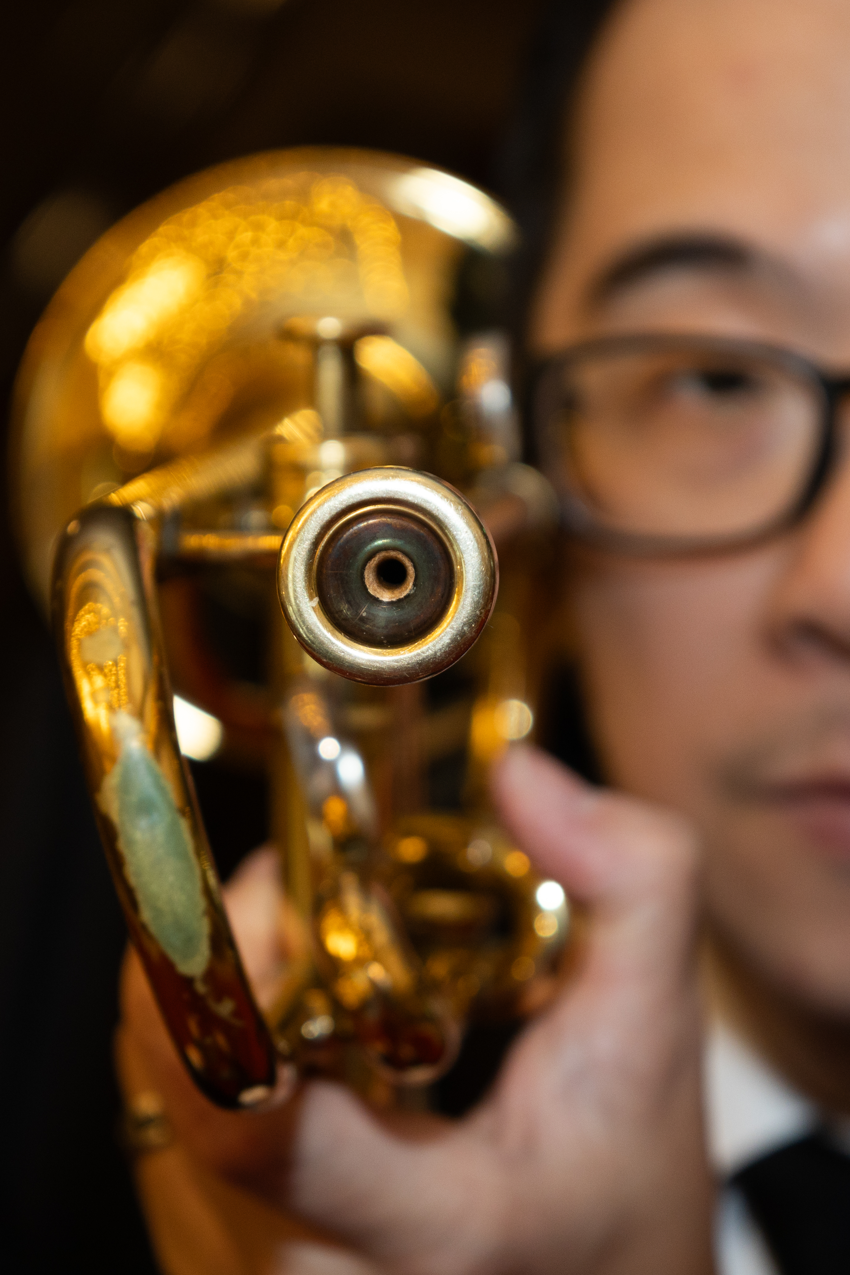 在小小的號嘴裡，吹出所有音樂。（攝影／張佐蔓）