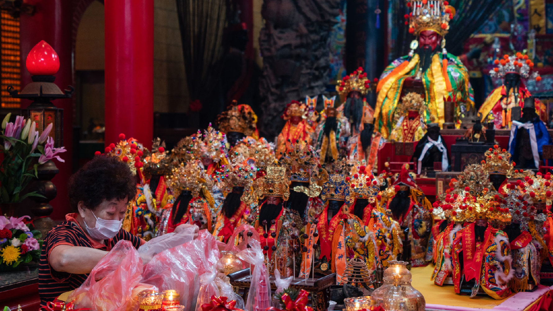 迎城隍當日，全台各地的城隍爺齊聚浯島城隍廟。