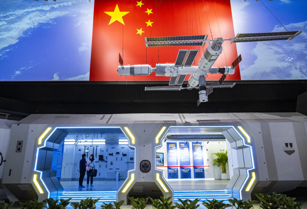 北京中華航天博物館中的太空站展區。（攝影／Hou Yu／China News Service via Getty Images）