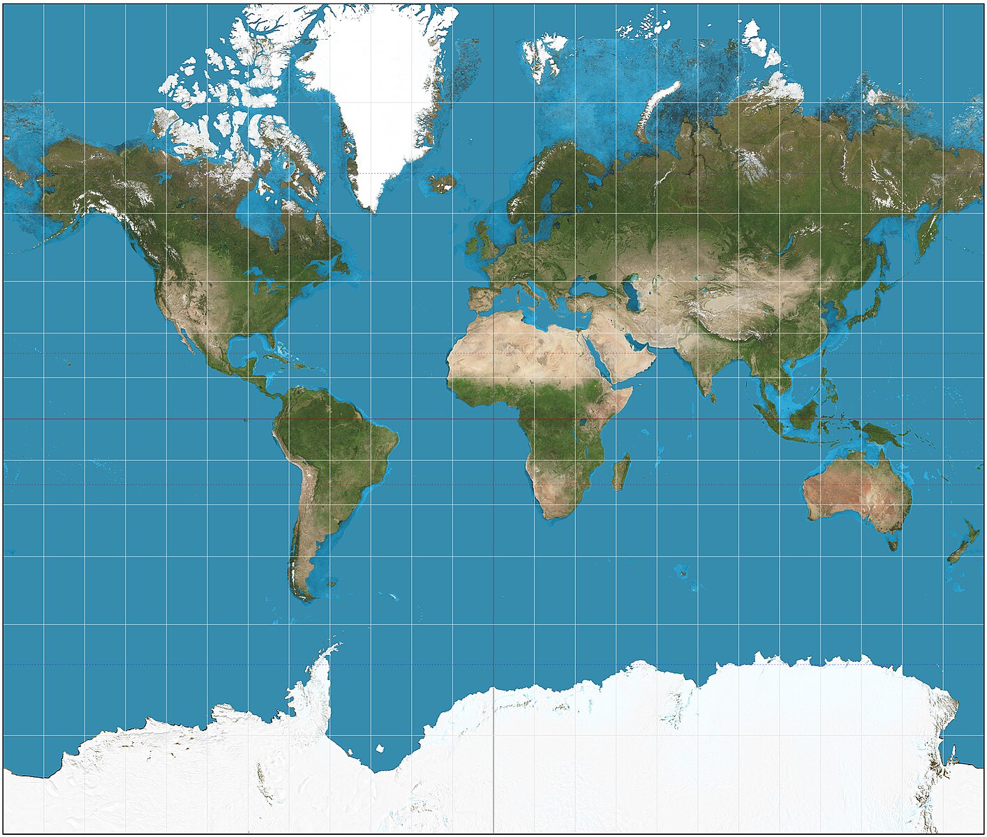 The Mercator projections.（Strebe／Wikimedia Commons）