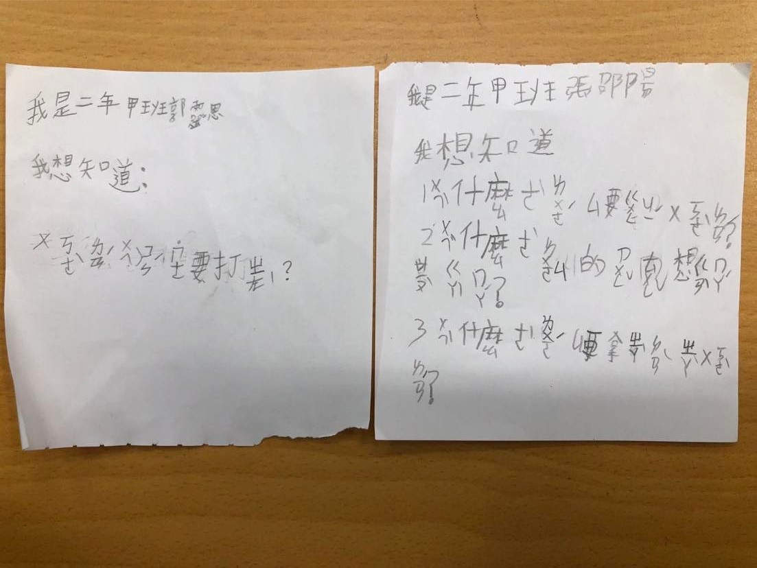 關於俄羅斯入侵烏克蘭戰爭，學生提出許多疑問，大部分的孩子最想先知道「為什麼俄羅斯要攻擊烏克蘭？」。（圖片提供／屏東縣武潭國小老師朱鵷瑾）